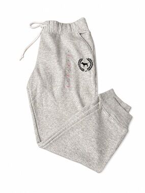 PINK Victoria’s Secret Classic Jogger Gray Fleece Sweatpants NWT Size Large